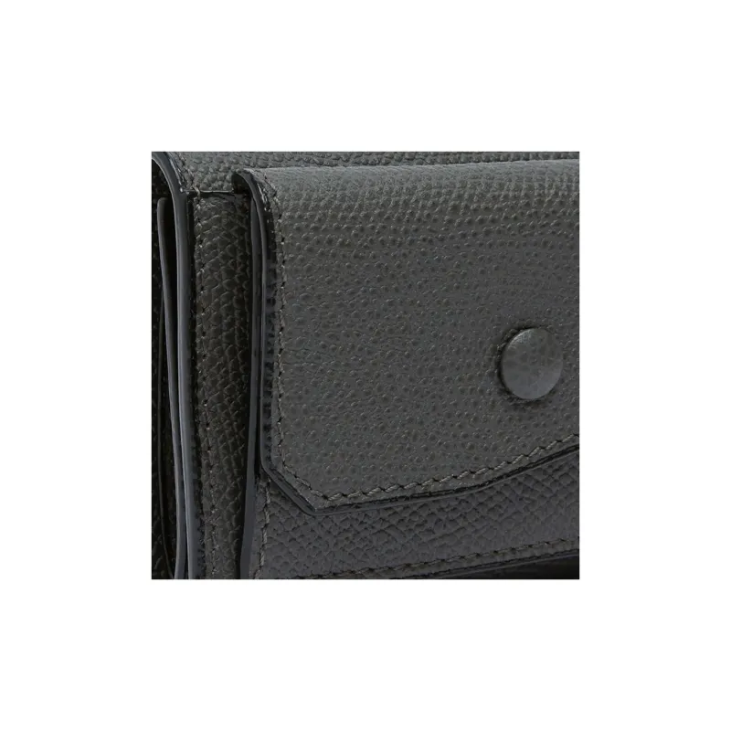 Valextra Millepunte Calfskin Wallet Coin Purse Trumpets Women's Smoke Gray-3