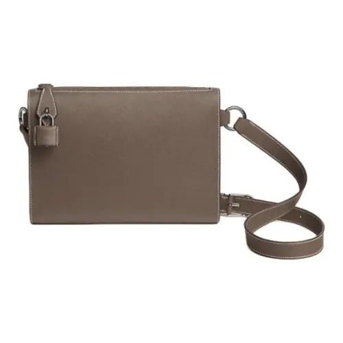 HERMES Evercolor Calfskin Shoulder Bag Crossbody Bag Women's 18 Etoupe Elephant Gray