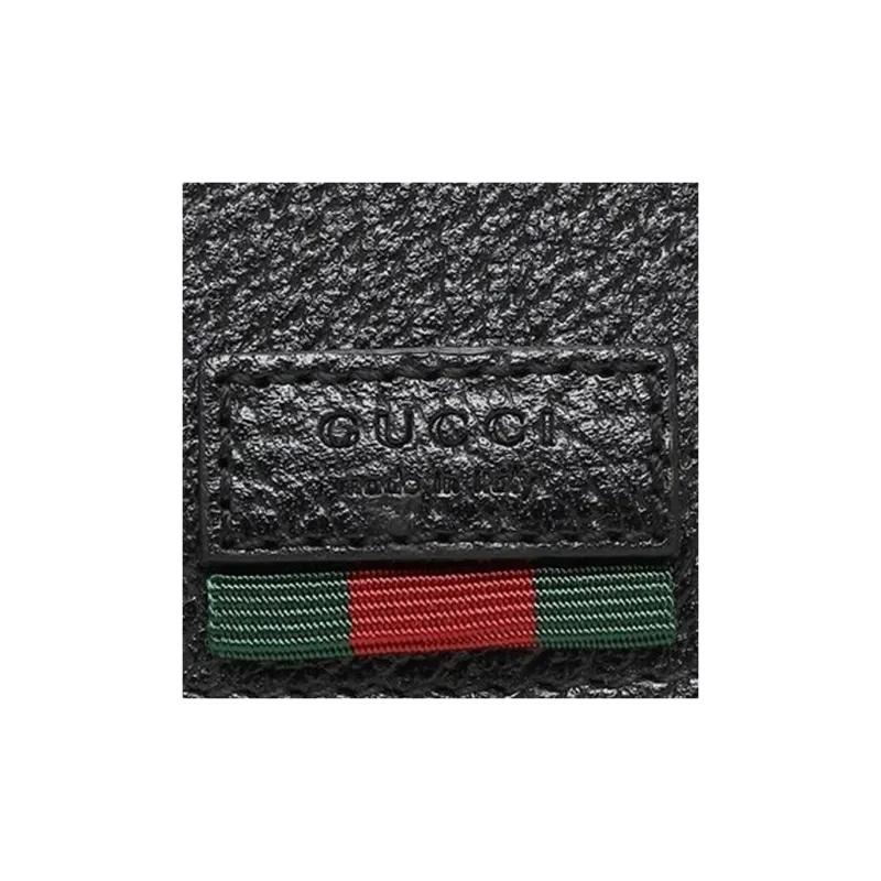 GUCCI Leather Wallet Small Size Men's Black-5