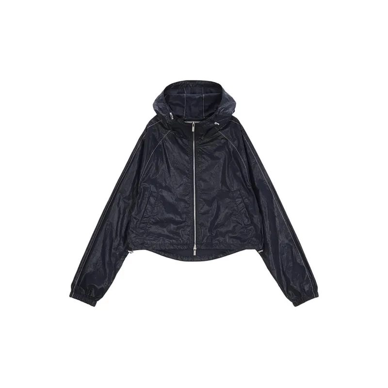 MATIN KIM Women's Matin Crop Hoodie Coating Jacket Black-1