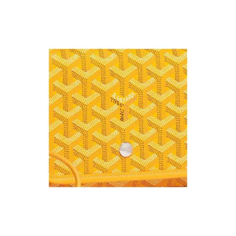 GOYARD Plumet Canvas With Leather Envelope Bag Crossbody Bag Shoulder Bag Unisex Yellow With Silver Small Heart Design-5