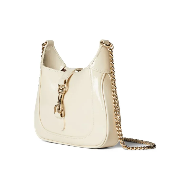 GUCCI Patent Leather Crossbody Bag Shoulder Bag Women's Ivory White-1