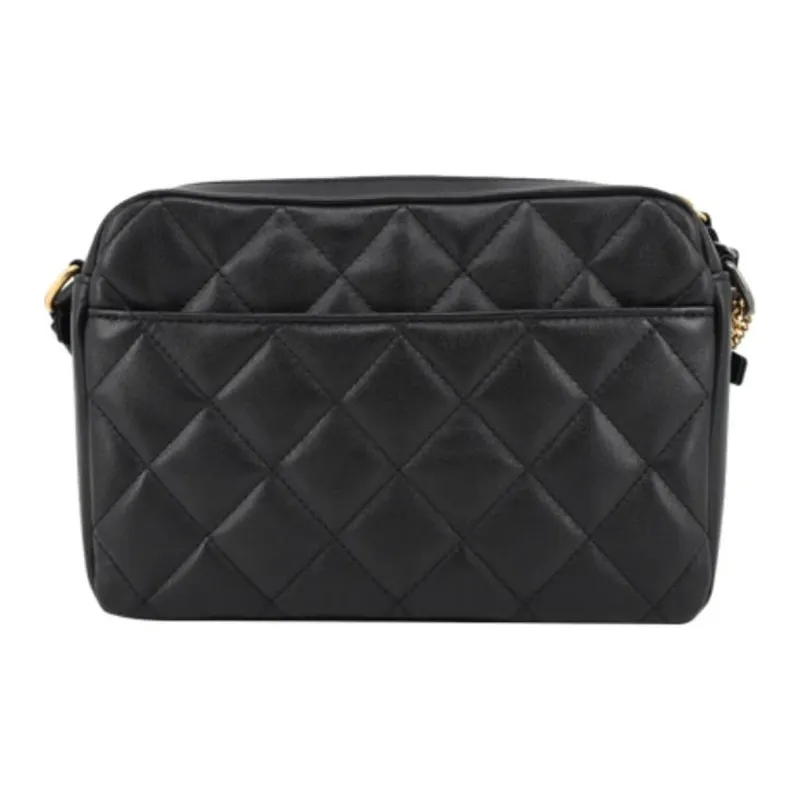 CHANEL Calfskin Camera Bag, One Shoulder Crossbody Clutch Trumpets Women's Black-2