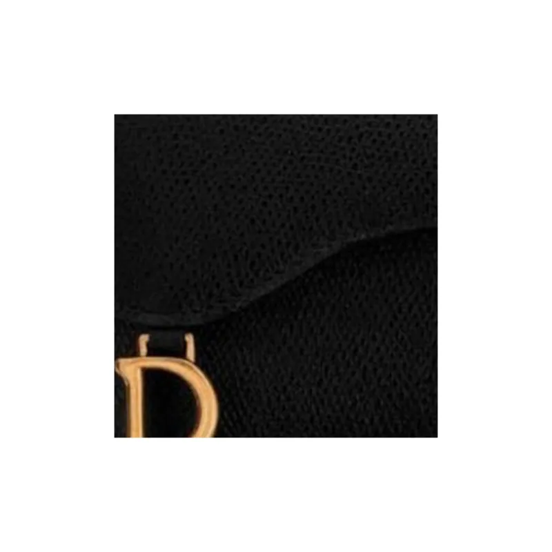 DIOR Saddle Grained Cow Leather Wallets Card Holders Unisex Black-4