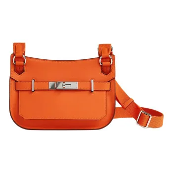 HERMES Jypsiere Swift Calfskin Shoulder Bag, Crossbody Bag Mini Women's Aluminum Orange