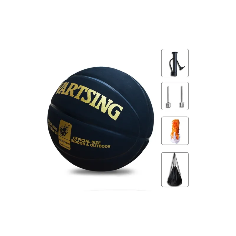 Vartsing Microfiber Leather Basketball Black Size 5 Size 7 Training Unisex-2