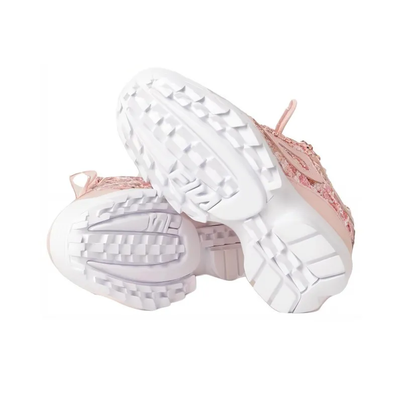FILA Disruptor 2 Anti-Slip And Wear-Resistant Breathable Low-Top Running Shoes Women's Pink-3