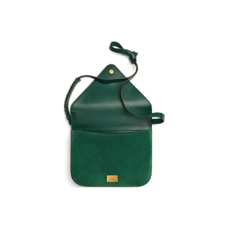 Bottega Veneta Suede Shoulder Bag Women's Dark Green-3