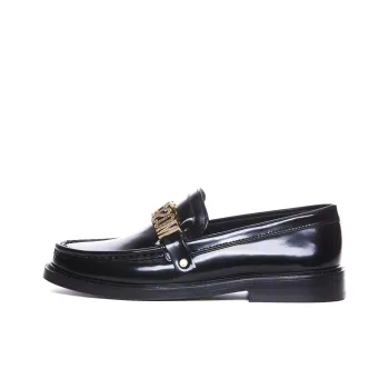 MOSCHINO Logo-lettering Leather Loafers