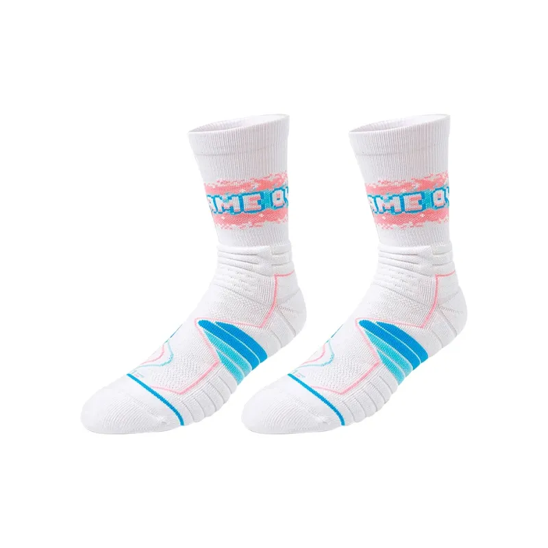 BKCXZICE Terry Sole High Top Stripes Gradient Basketball Socks Unisex Combo Set-4