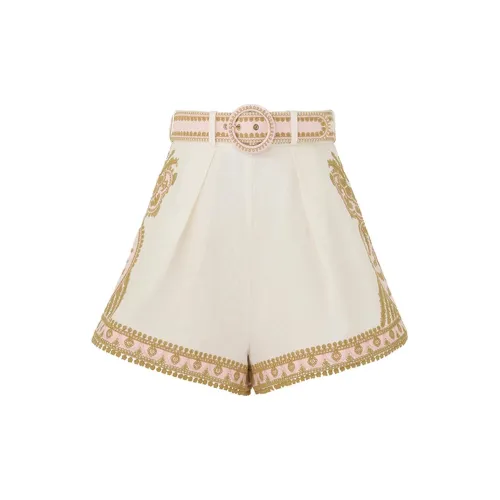 Zimmermann Waverly Embroidered Linen Shorts