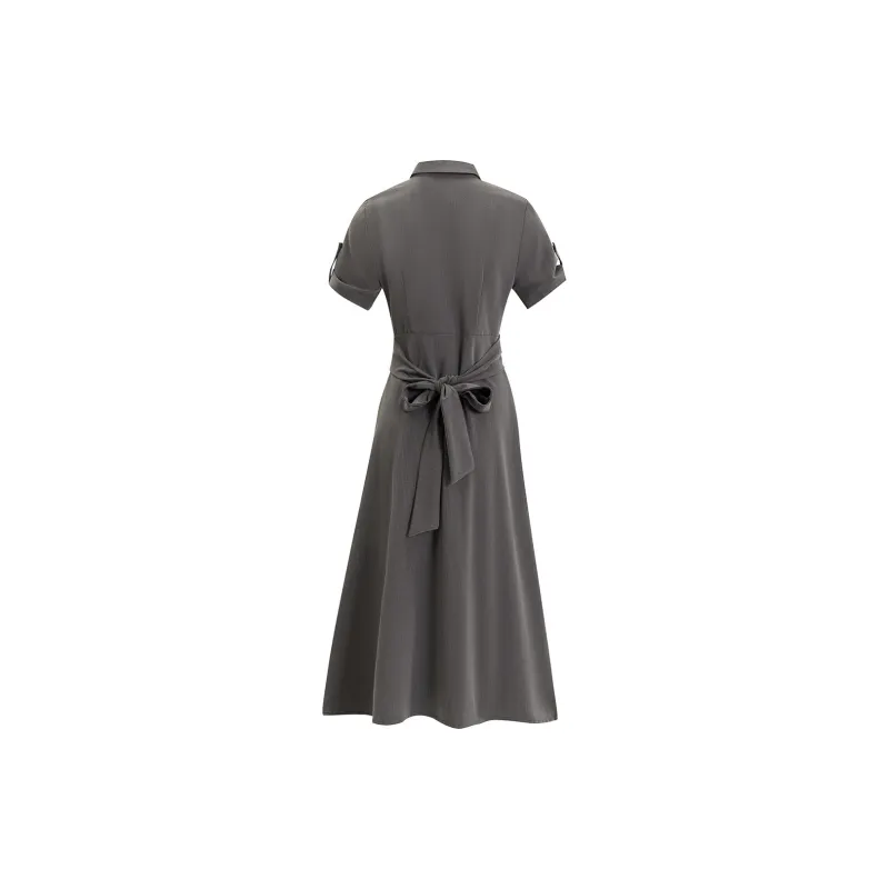 JOLLIGHT Short Sleeved Dress Women's Gray-1