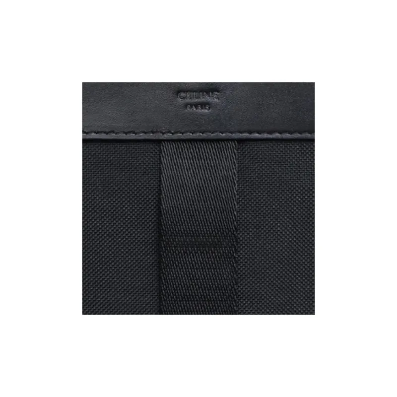CELINE Cow Leather Shoulder Bag Crossbody Bag Cell Phone Pouch Unisex Black-4