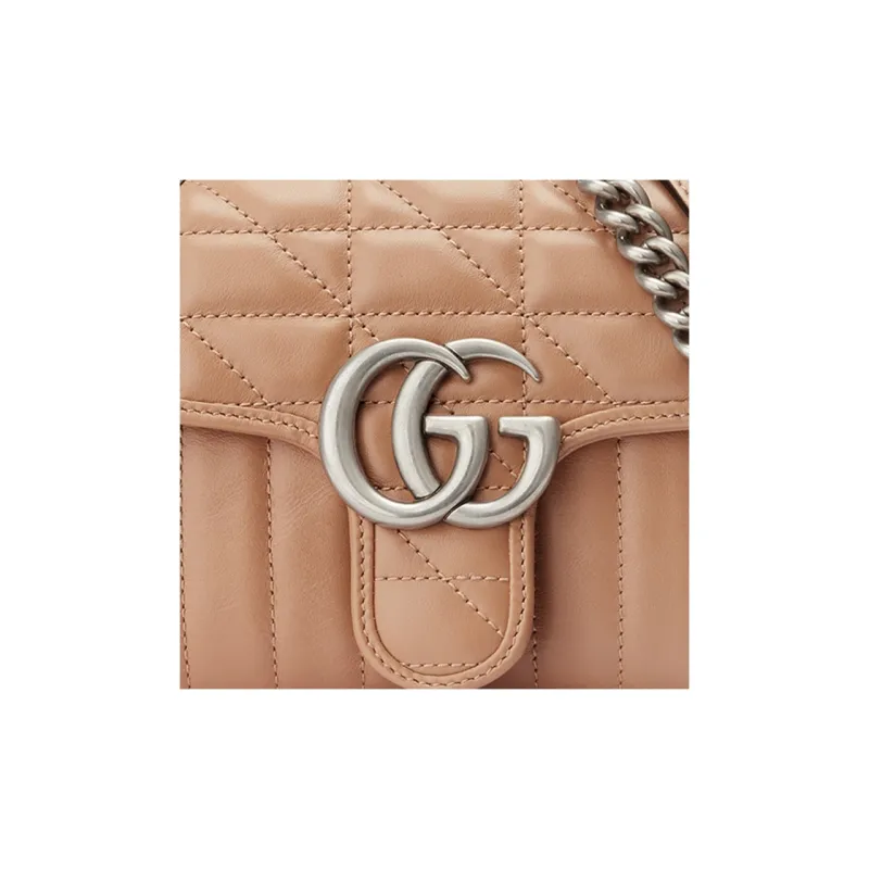 GUCCI Leather Shoulder Bag Crossbody Bag Mini Women's Rose Beige/Milk Tea Beige-6
