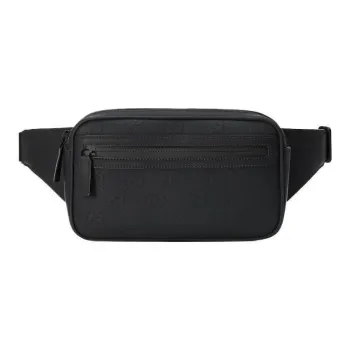 GUCCI Rubber Leather Fanny Pack Men's Black