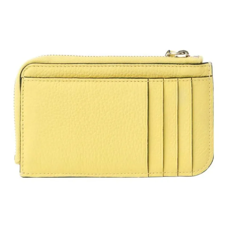 Chloe Alphabet Grained Calfskin Coin Purses Wallets Small Size Women's Yellow-1
