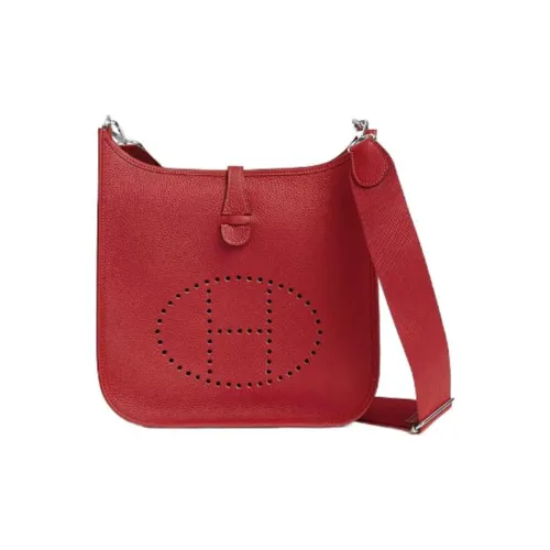HERMES Evelyne Clemence Bullock Leather Shoulder Bag Crossbody Bag Regular Women's 5E Vermillon Vermilion