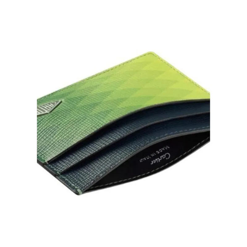 CARTIER Calfskin Card Holder Unisex Yellow Green-3