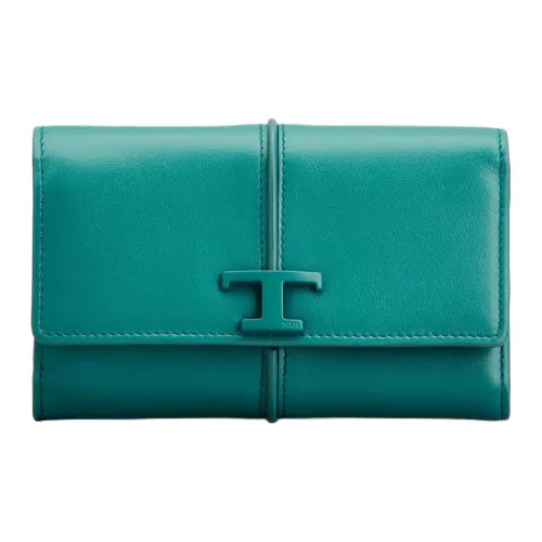 TOD'S Calfskin Wallet Women's Green