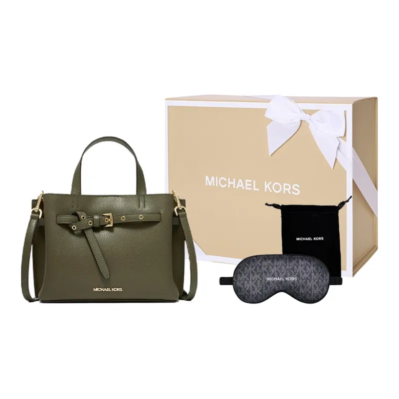 MICHAEL KORS Emilia Leather Butterfly Bag, Handbag, Shoulder Bag, Crossbody Bag Trumpets Women's Olive Green-4