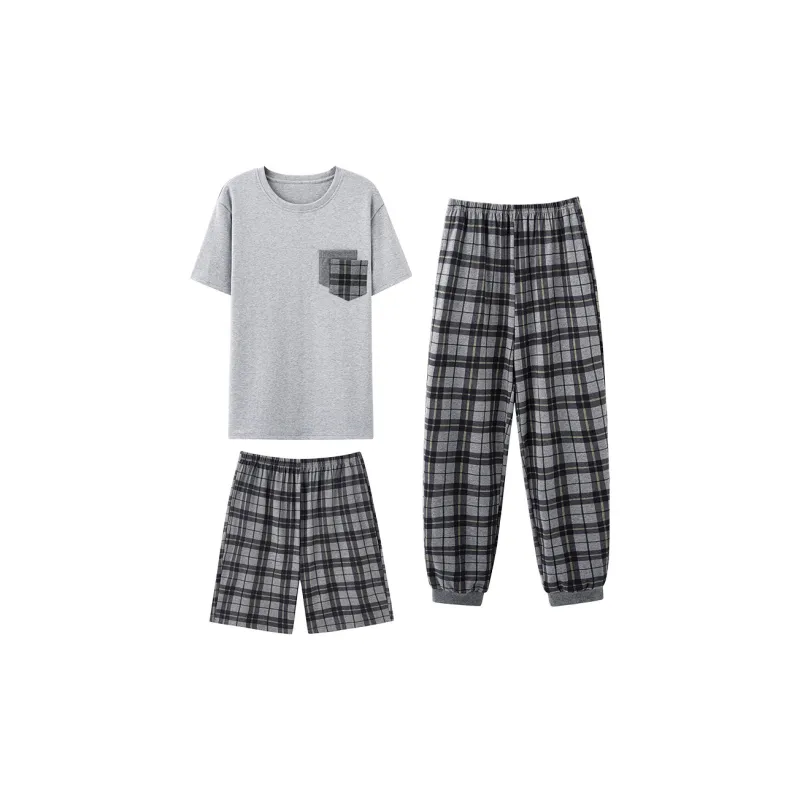 The Story Of The Flower Season Pajama Set Men's Gray-0