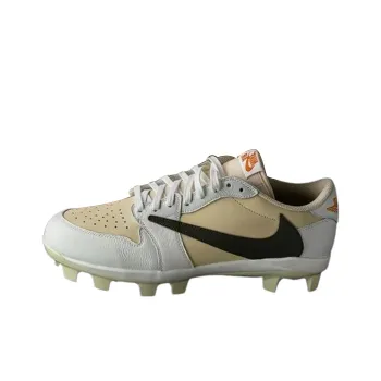 Travis Scott x Jordan Air Jordan 1 Slip Resistant Low Top Training Shoes Men's Beige