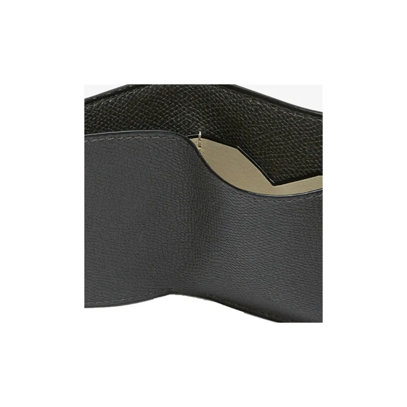 Valextra Millepunte Calfskin Wallet Coin Purse Trumpets Women's Smoke Gray-2