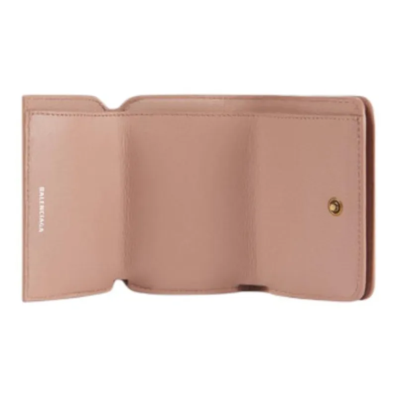 Balenciaga Cow Leather Wallet Mini Women's Beige-3