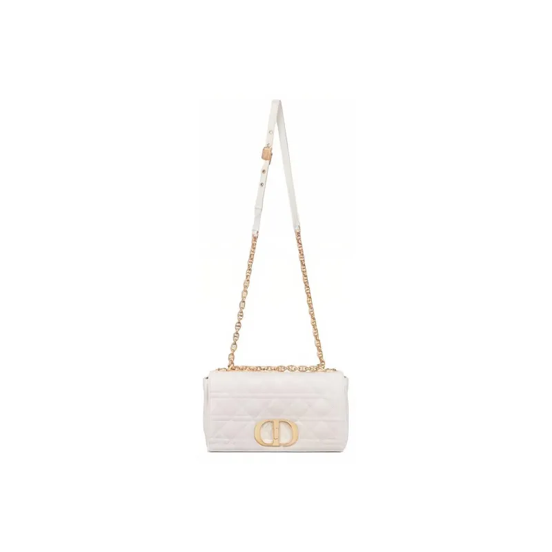 DIOR Cow Leather Shoulder Bag, Crossbody Bag Medium Size Women's Ivory-2