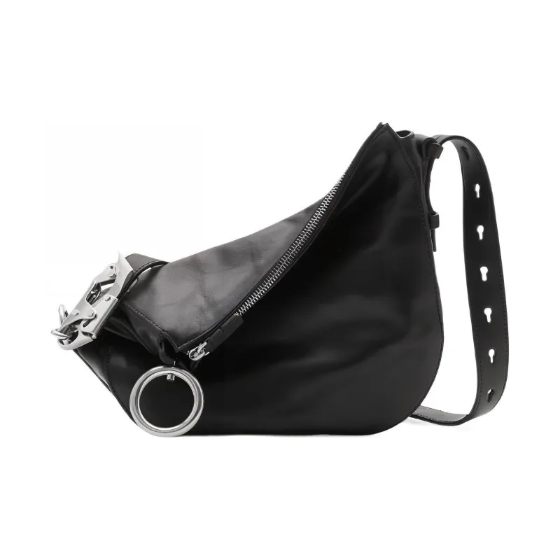 Burberry Calfskin Knight Bag, Crossbody Bag, Shoulder Bag Women's Black-0