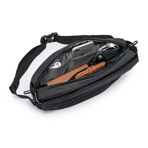 TANGCOOL Oxford One Shoulder Crossbody Small Size Unisex Black-4