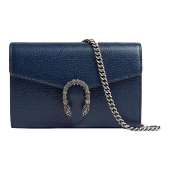 GUCCI Dionysus Leather Chain Bag Wallet Shoulder Bag Mini Women's Blue
