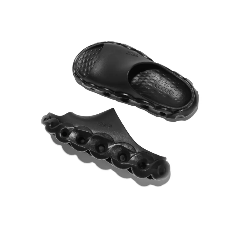 Cool TANK DE Abrasion Resistant Slip Resistant Slide Slippers Unisex Meteor Black-2