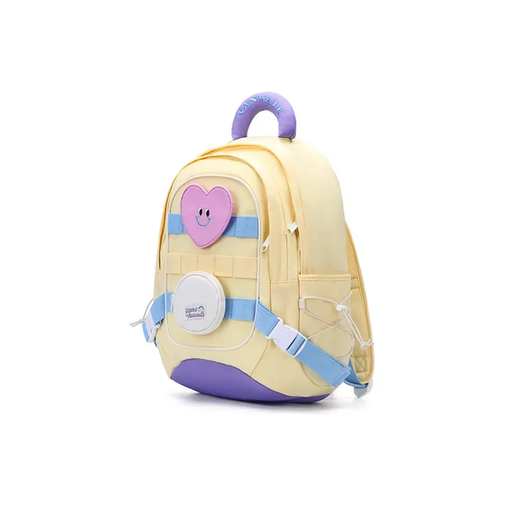 VANWALK Polyester Backpack Regular Unisex Yellow/Blue/White/Purple-1