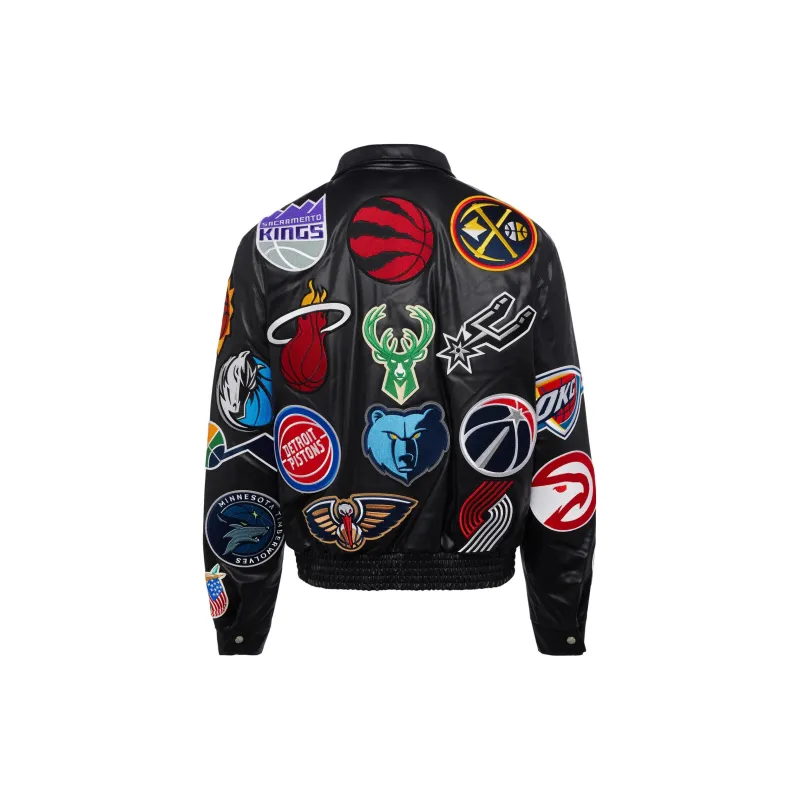 JEFF HAMILTON X Nba Collage Vegan Leather Jacket-1