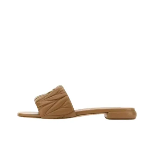 MIU MIU Slide Slippers Women's Brown