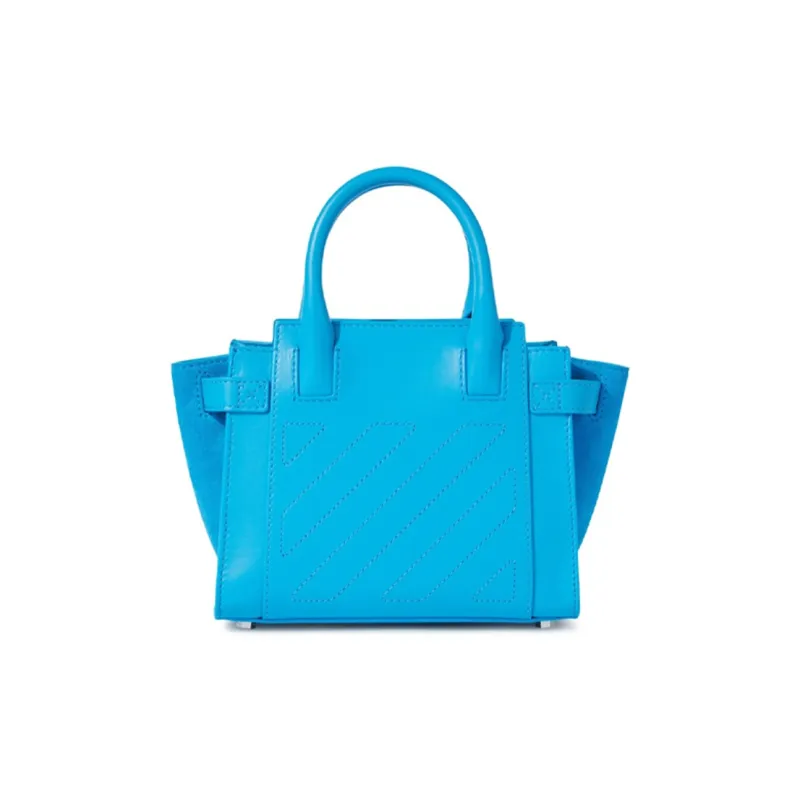 OFF WHITE Leather Shoulder Bag Crossbody Bag Handbag Small Size Women's Blue-1