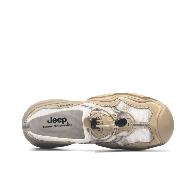 Jeep Cushioning Anti Slip Wear Resistant Breathable Lightweight Rebound Low Top Trekking Shoes Unisex Camel-3