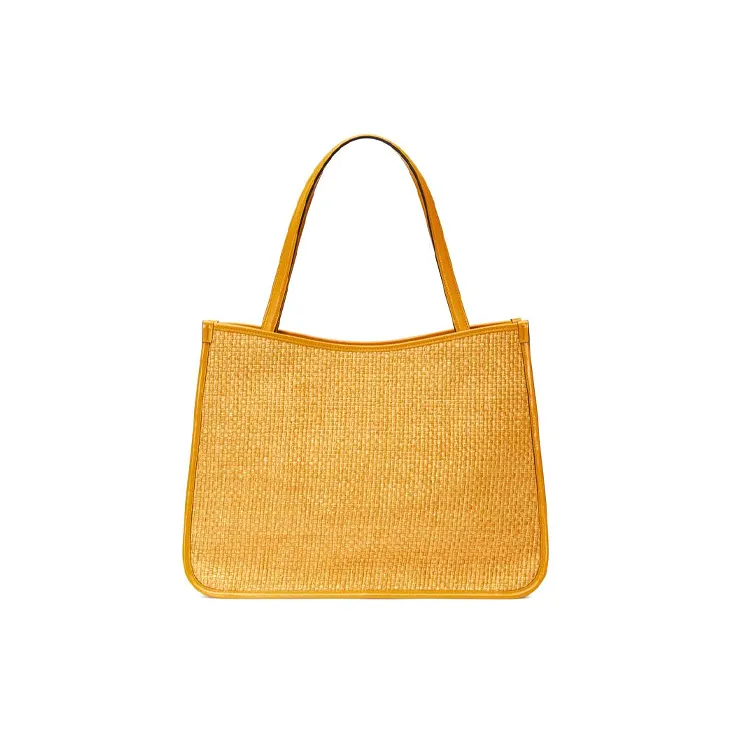 GUCCI Horsebit 1955 Straw Woven With Leather One Shoulder Handbag Women's Yellow-3