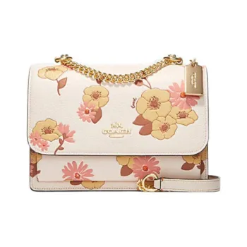 COACH Klare Cow Leather Shoulder Bag Crossbody Bag Medium Size Women's Beige