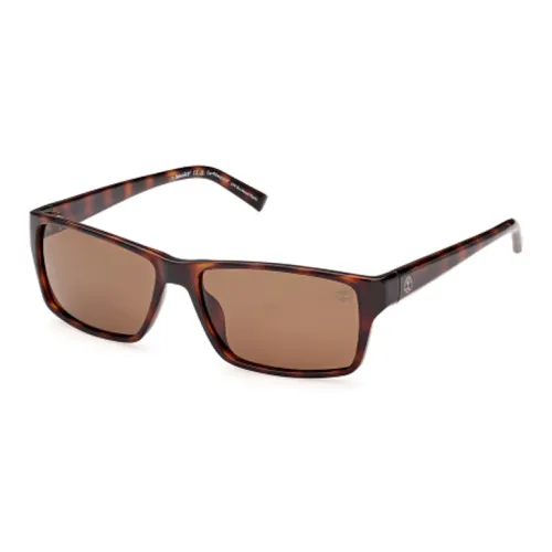 Timberland Plastic Irregular Shape Sunglasses Men's Tortoiseshell
