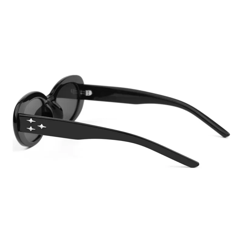 VEGOOS TR90 Oval Sunglasses Unisex Black Olive Green Tortoiseshell Transparent Champagne Gray-3