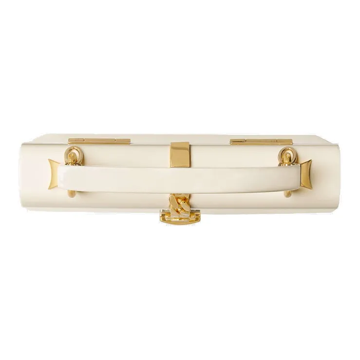 GUCCI Sylvie 1969 Acrylic Box Bag Chain Bag Shoulder Bag Crossbody Bag Handbag Mini Women's White-4