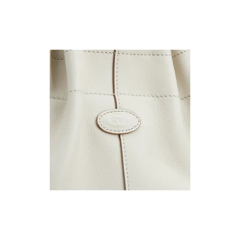 TOD'S DI Leather Handbag Shoulder Bag Mini Women's White-3