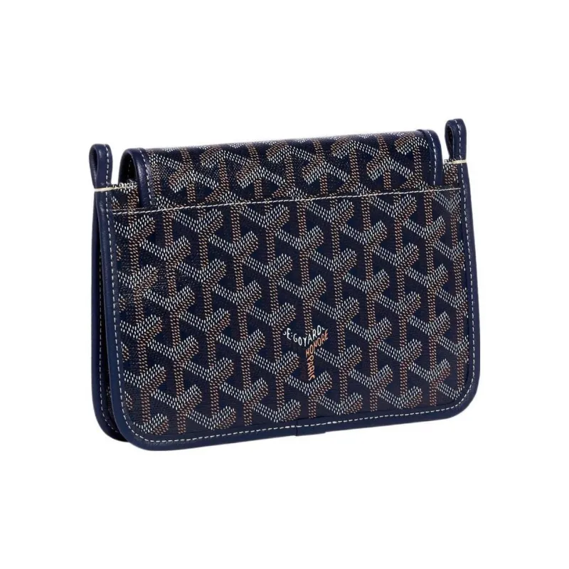 GOYARD Plumet Canvas With Leather Envelope Bag, Crossbody Bag, Shoulder Bag Unisex Dark Blue & Light Pink Small Heart-2