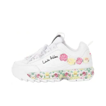 FILA Disruptor 2 Laura Ashley×Foot Locker Atmos Wear-Resistant Low-Top Casual Shoes Women's White Pink Yellow