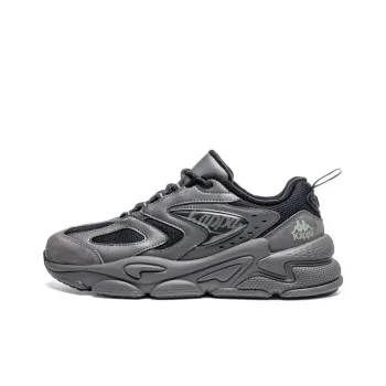 Kappa Anti Slip Wear Resistant Low Top Chunky Sneakers Unisex Black