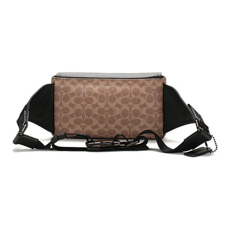COACH Pacer Canvas Fanny Pack Men's Tan/Light Black-3