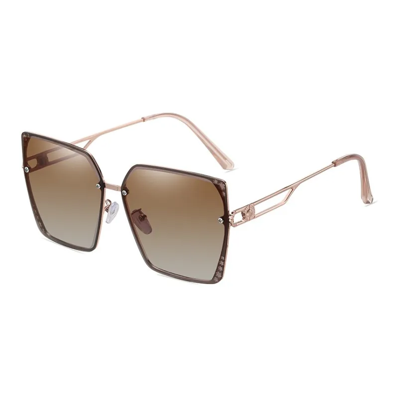 Thunder Pailong Metal Square Sunglasses Women's-4