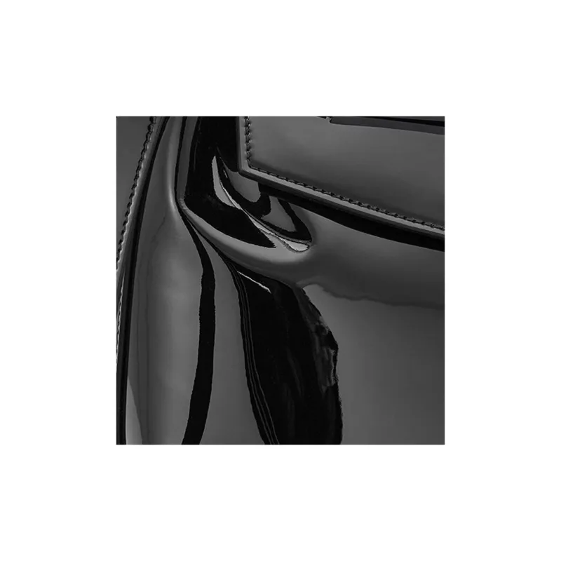 FERRAGAMO Patent Leather Evening Bag, Shoulder Bag, Crossbody Bag Tubas Women's Black-6